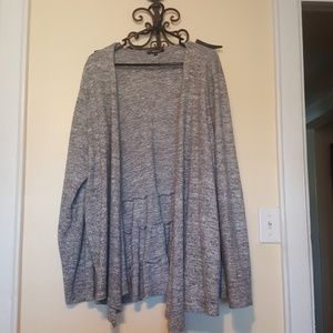 Ruffled gray cardigan
